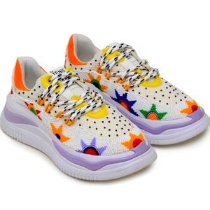 Farm Rio Sunset beaded platform sneakers  US 6 1/2